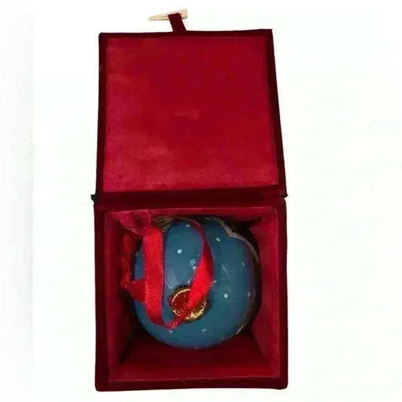 Christmas Ornament Glass 3” Winter Scene House Snow Glitter 2007 Box - Picture 6 of 7